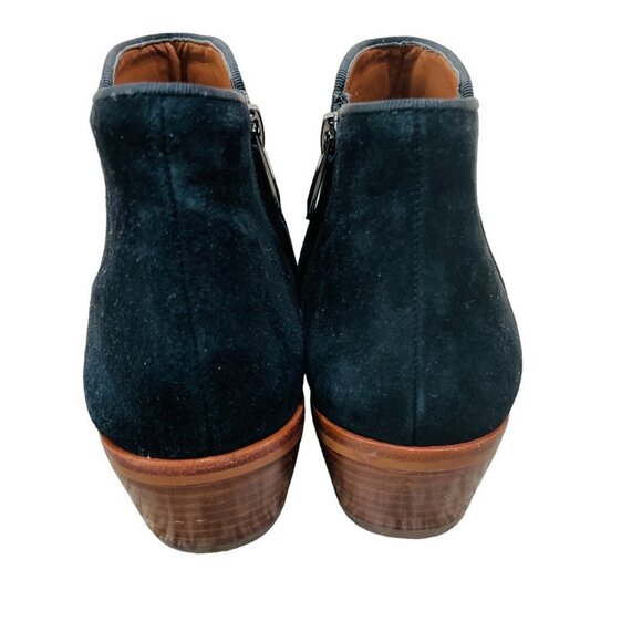 Sam Edelman Women's Petty Boots Sz 6 Black Suede Leather Bootie Block Heel Boho - Picture 5 of 10